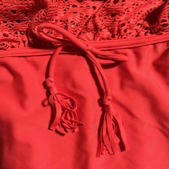 Swim by Cacique Off The Shoulder Blouson Swimsuit One Piece Bandeau Bra 38DD - Picture 6 of 14